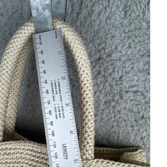 The Sak Women's Woven Handbag Mini Bag Ecru White Versatile Satin Lined Boho - Picture 5 of 8